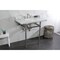 Kingston Brass 36 Carrara Marble Console Sink with Brass Legs, Marble WhiteBrushed Nickel LMS36MBSQ8 - alternate 5